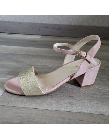 ERINLY Sandales cuir rose...