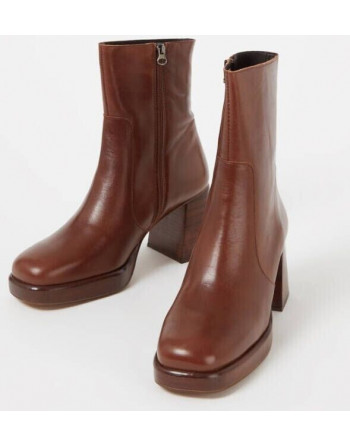 JONAK Bottines cuir marron...