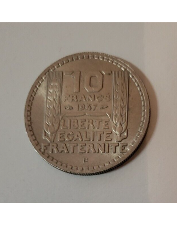 10 francs cuivre Turin 1947...