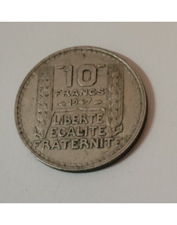 10 francs cuivre Turin 1947...