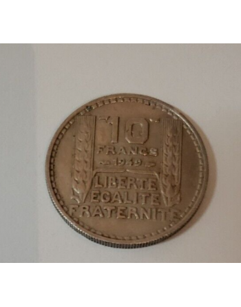 10 francs cuivre Turin 1949...