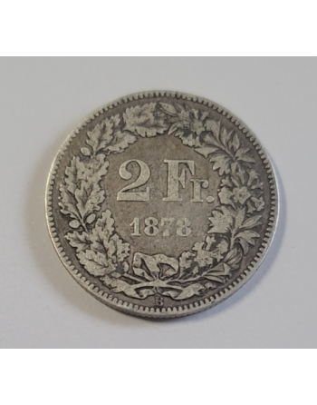2 francs suisse argent Helvetia debout 1878 B (221)