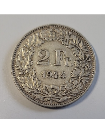 2 francs suisse argent Helvetia debout 1944 B (225)