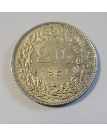 2 francs suisse argent Helvetia debout 1961 B (226)