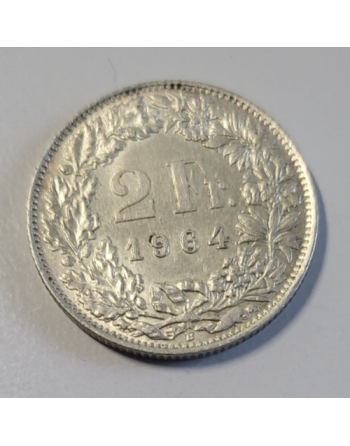 2 francs suisse argent Helvetia debout 1964 B (227)