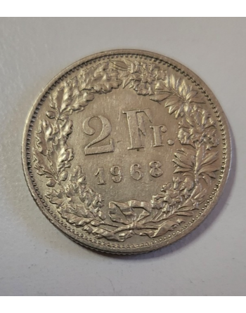2 francs suisse cupronickel Helvetia debout 1968 (229)