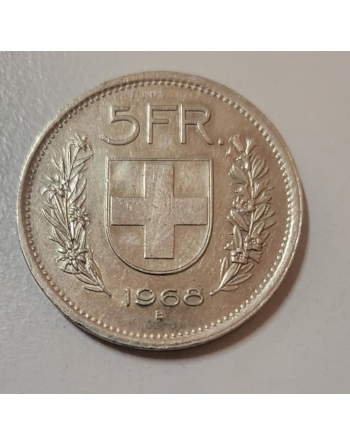 5 francs suisse cupronickel Tête de berger 1968 B (242)