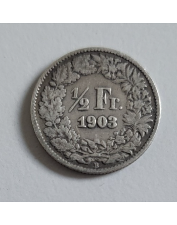 1/2 franc suisse argent Helvetia debout 1903 B (249)
