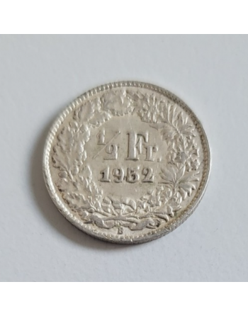 1/2 franc suisse argent Helvetia debout 1952 B (252)