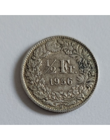 1/2 franc suisse argent Helvetia debout 1956 B (253)