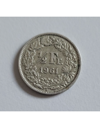 1/2 franc suisse argent Helvetia debout 1961 B (254)