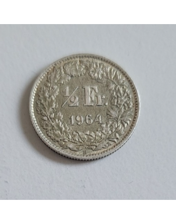 1/2 franc suisse argent Helvetia debout 1964 B (255)