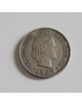 10 centimes suisse cupronickel Tête de Libertas 1959 B (264)