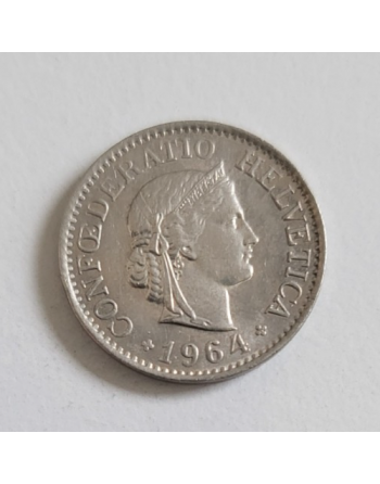10 centimes suisse cupronickel Tête de Libertas 1964 B (265)