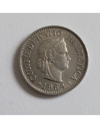 10 centimes suisse cupronickel Tête de Libertas 1964 B (266)