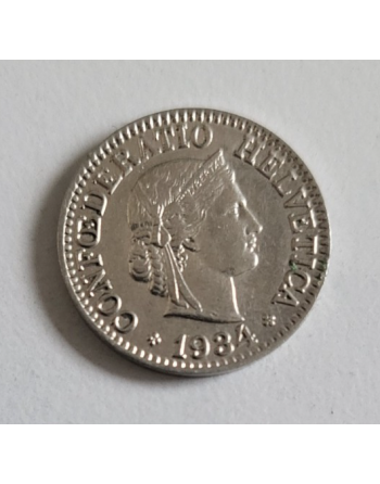 10 centimes suisse nickel Tête de Libertas 1934 B (267)
