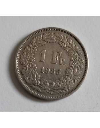 1 Franc suisse cupronickel Helvetia debout 1985 B (286)