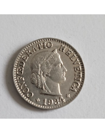 5 centimes suisse nickel Tête de Libertas 1934 B (287)