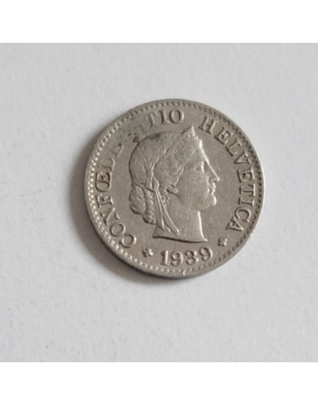 5 centimes suisse nickel Tête de Libertas 1939 B (288)