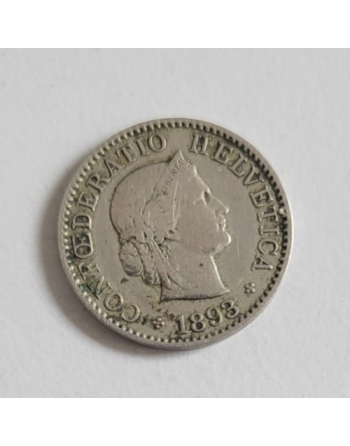 5 centimes suisse cupronickel Tête de Libertas 1893 B (289)