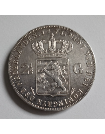 2½ Gulden argent nederlanden Guillaume III 1871 (339)