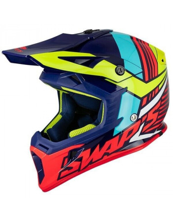 SWAP'S Casque de moto cross multicolore Blur S818 Taille L