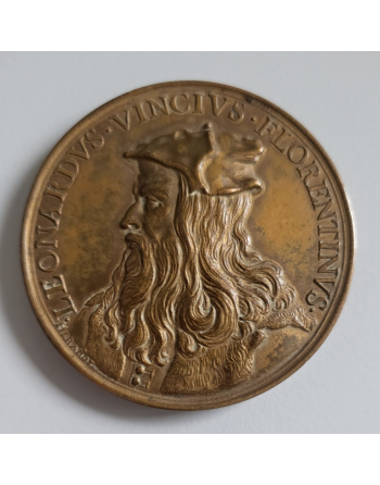Médaille cuivre Léonard de Vinci 1669 (403) Médaille cuivre Léonard de Vinci 1669 (403)