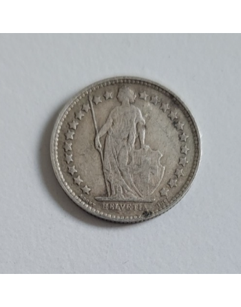 1/2 franc suisse argent Helvetia debout 1908 B (250) — photo 2