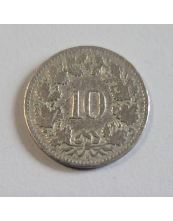 10 centimes suisse cupronickel Tête de Libertas 1895 B (256) — photo 2