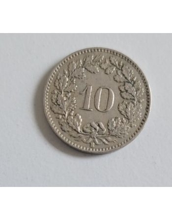 10 centimes suisse cupronickel Tête de Libertas 1912 B (257) — photo 2