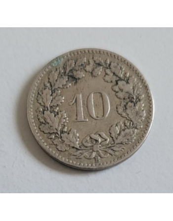10 centimes suisse cupronickel Tête de Libertas 1913 B (258) — photo 2