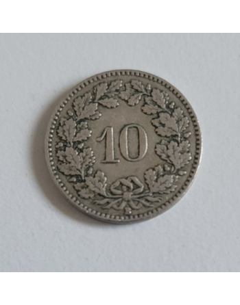 10 centimes suisse cupronickel Tête de Libertas 1915 B (259) — photo 2