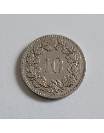 10 centimes suisse cupronickel Tête de Libertas 1919 B (260) — photo 2