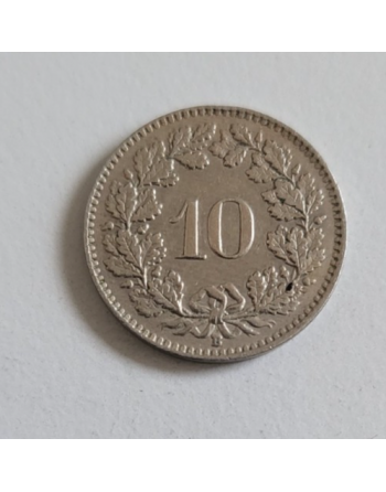 10 centimes suisse cupronickel Tête de Libertas 1944 B (262) — photo 2