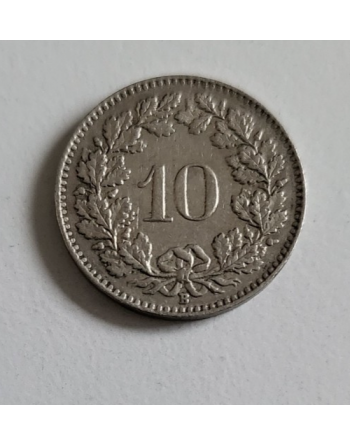 10 centimes suisse cupronickel Tête de Libertas 1959 B (264) — photo 2