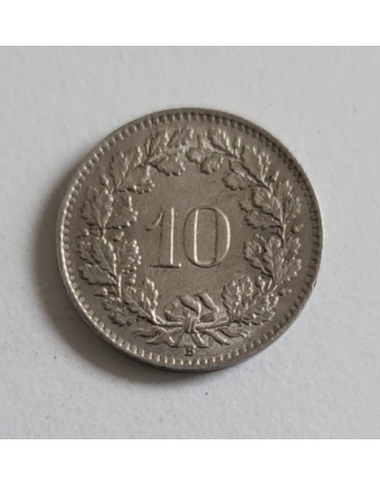 10 centimes suisse cupronickel Tête de Libertas 1964 B (266) — photo 2