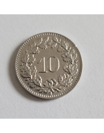 10 centimes suisse nickel Tête de Libertas 1934 B (267) — photo 2