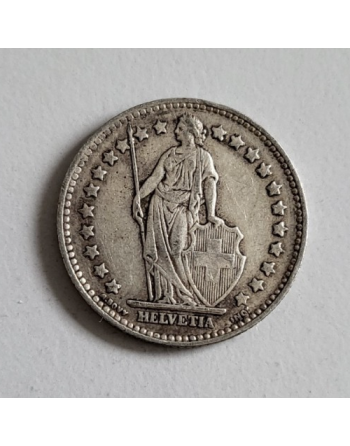 1 Franc suisse argent Helvetia debout 1939 B (274) — photo 2