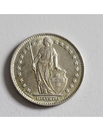 1 Franc suisse argent Helvetia debout 1962 B (280) — photo 2