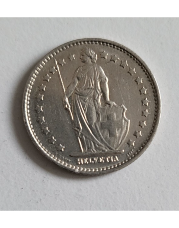 1 Franc suisse cupronickel Helvetia debout 1968 B (282) — photo 2