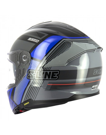 S-LINE Casque de moto bleu et noir Revenge S451 Taille L — photo 2