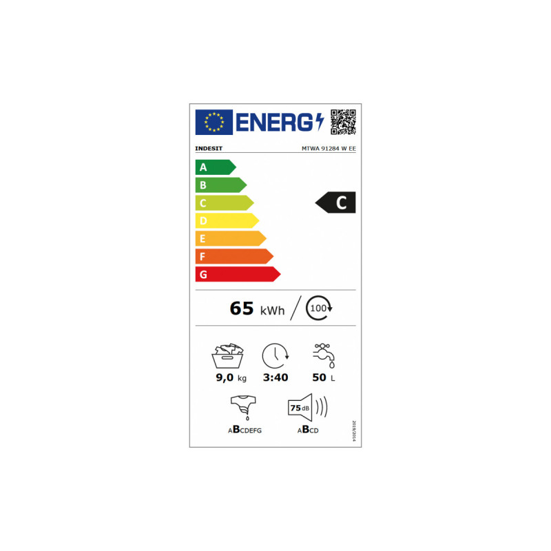 Lave linge hublot INDESIT MTWA 91284 W EE 9 KG BLANC - Image 3