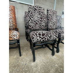 Chaise à motifs animaux – style baroque safari – zèbre, girafe, léopar | MaxDeal