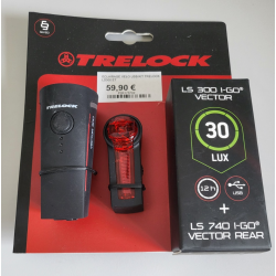 TRELOCK Kit éclairage LS300 + LS470 I-GO VECTOR rechargeable