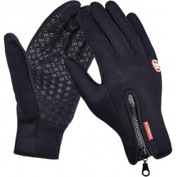 HKXY Gants de vélo, moto noirs hiver Taille M
