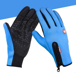 HKXY Gants de vélo, moto, ski... hiver bleus Taille M