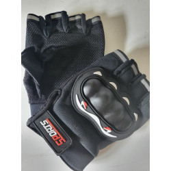 SPORTS Gants de vélo noirs, nilles renforcées Taille M