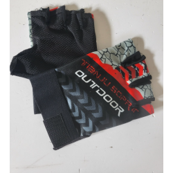 SPORTS Gants de vélo sans doigt noirs rouge Taille M