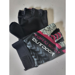 SPORTS Gants de vélo sans doigt noirs violet Taille L
