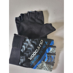 SPORTS Gants de vélo sans doigt noirs bleu Taille L